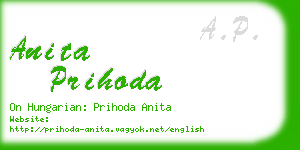 anita prihoda business card